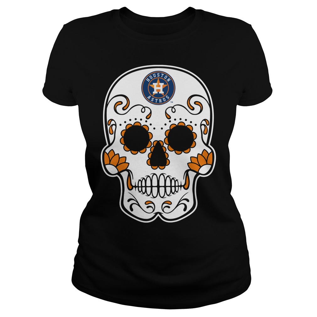 Sugar Skull Houston Astros Ladies Tee