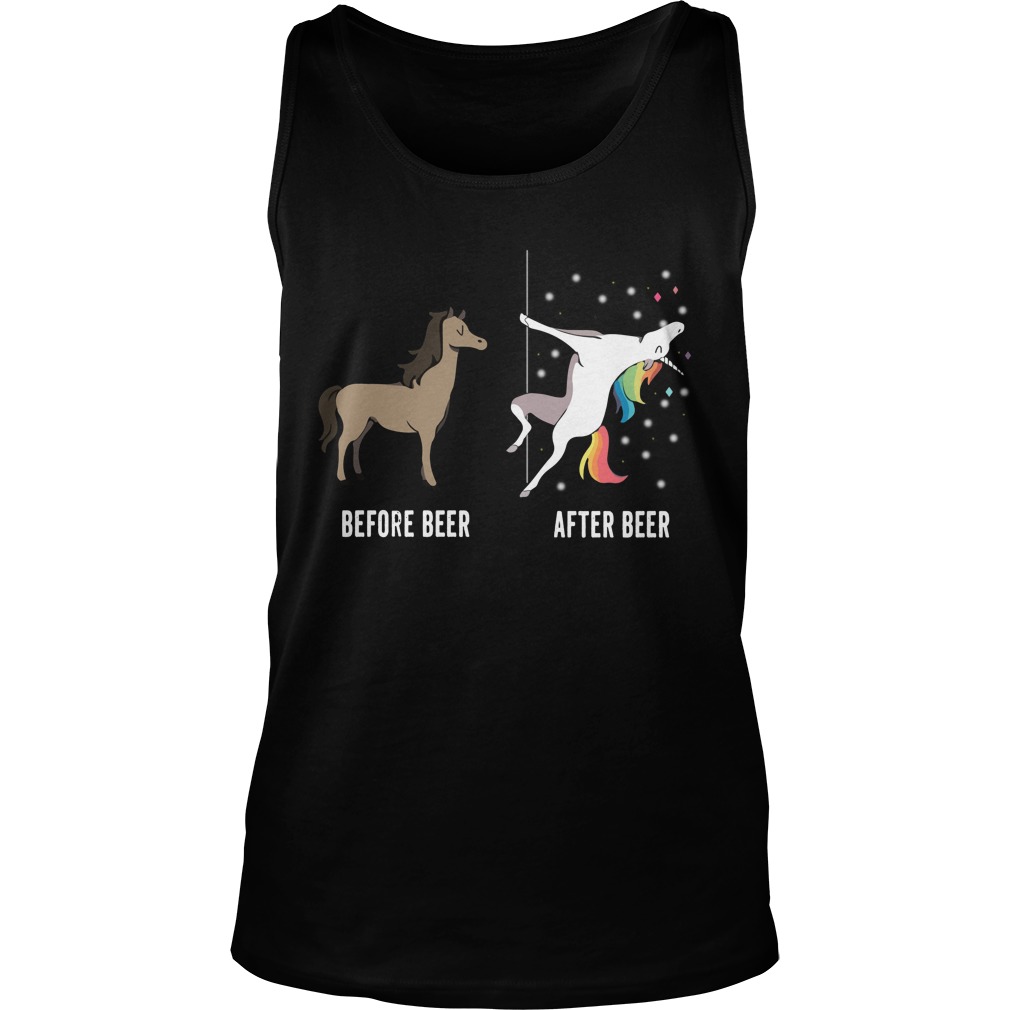 Unicorn Before Beer After Beer Tank Top