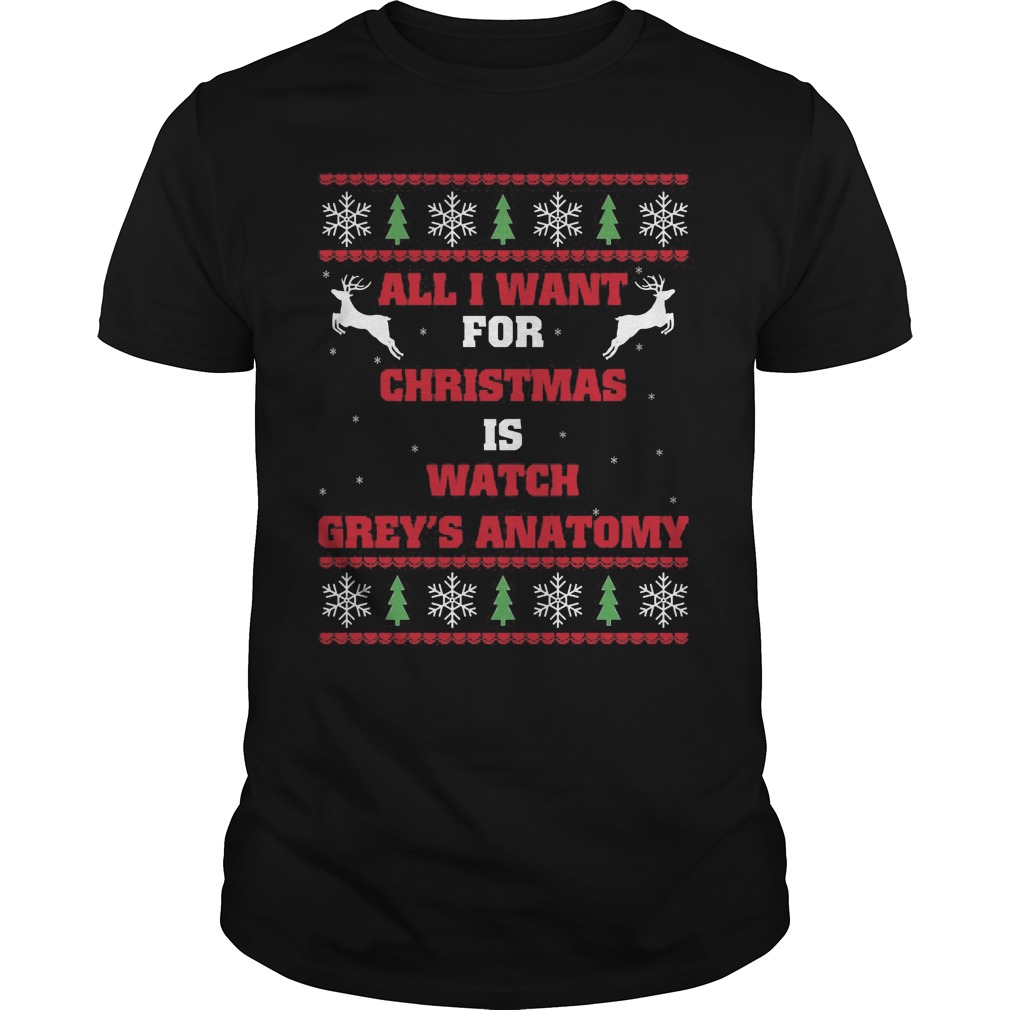 Want Christmas Watch Greys Anatomy Guys Tee