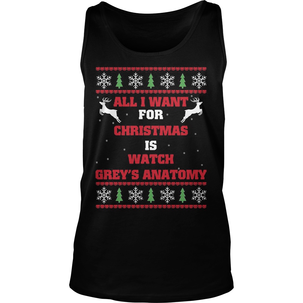Want Christmas Watch Greys Anatomy Tank Top