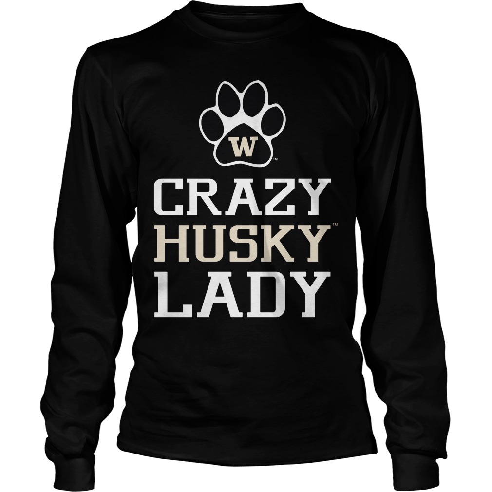 Washington Huskies Crazy Husky Lady Longsleeve Tee