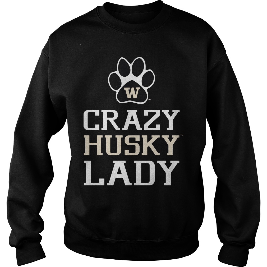 Washington Huskies Crazy Husky Lady Sweat Shirt