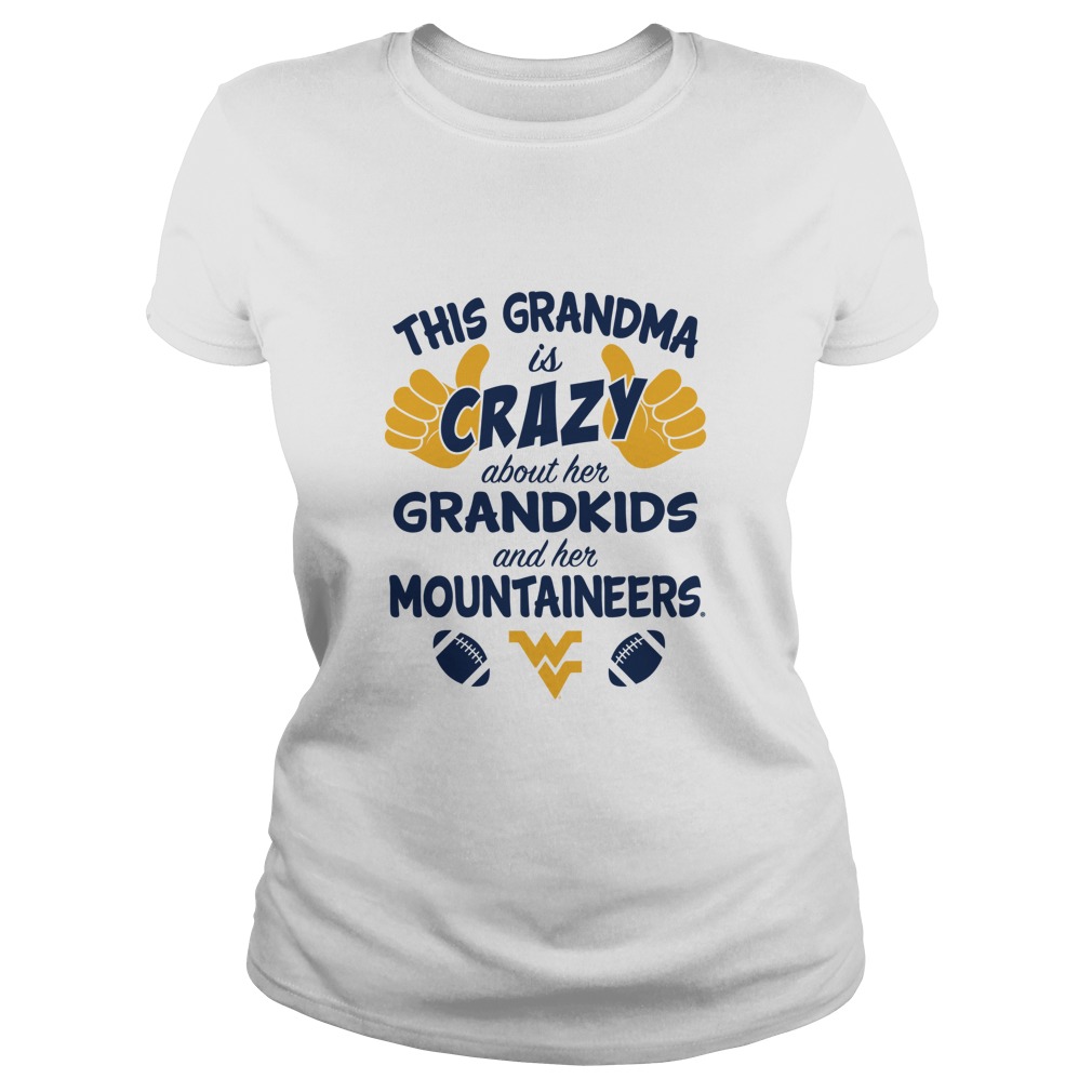 West Virginia Mountaineers Grandma Crazy Grandkids Mountaineers Ladies Tee