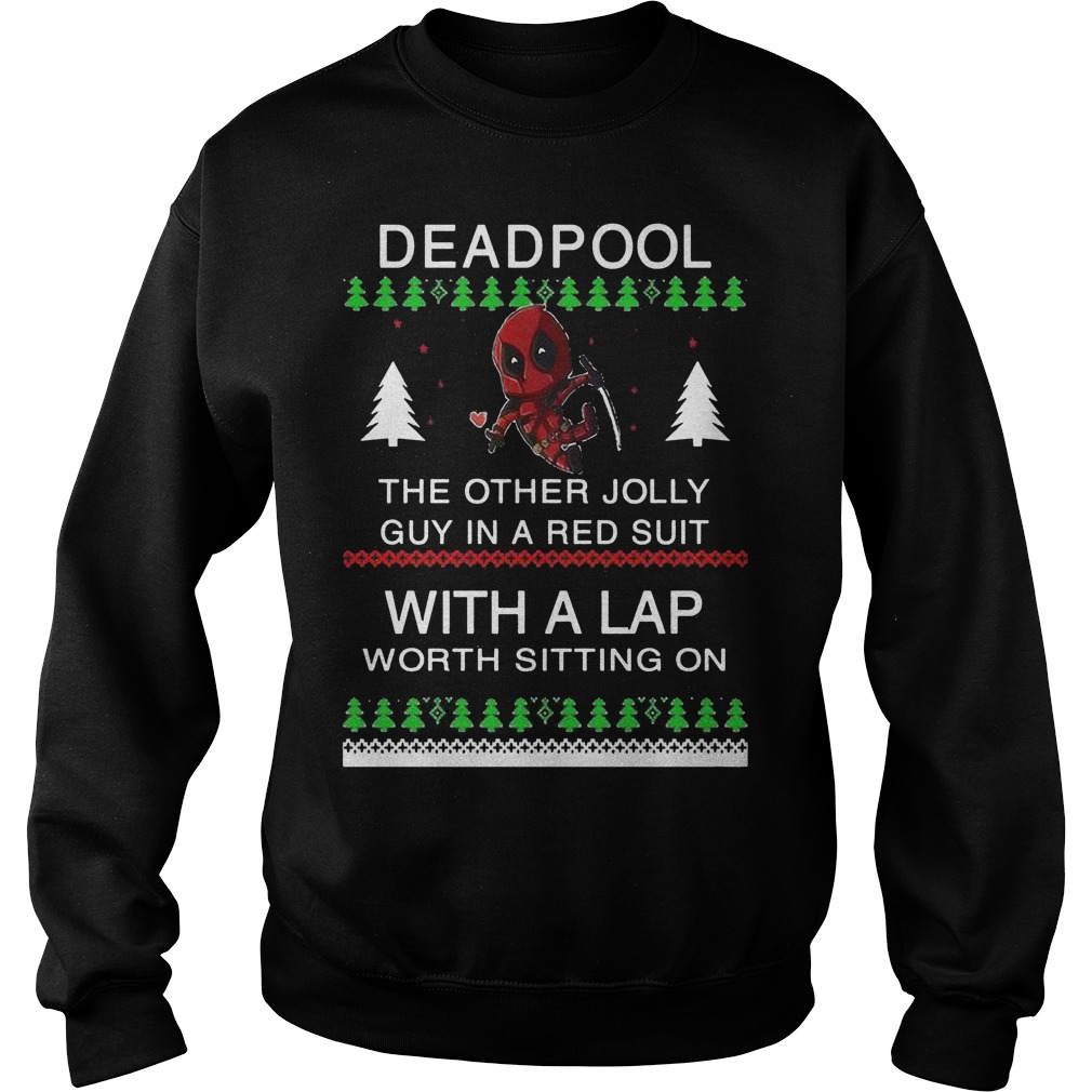 Deadpool The Other Jolly Guy In A Red Suit With A Lap Worth Sitting On Sweater