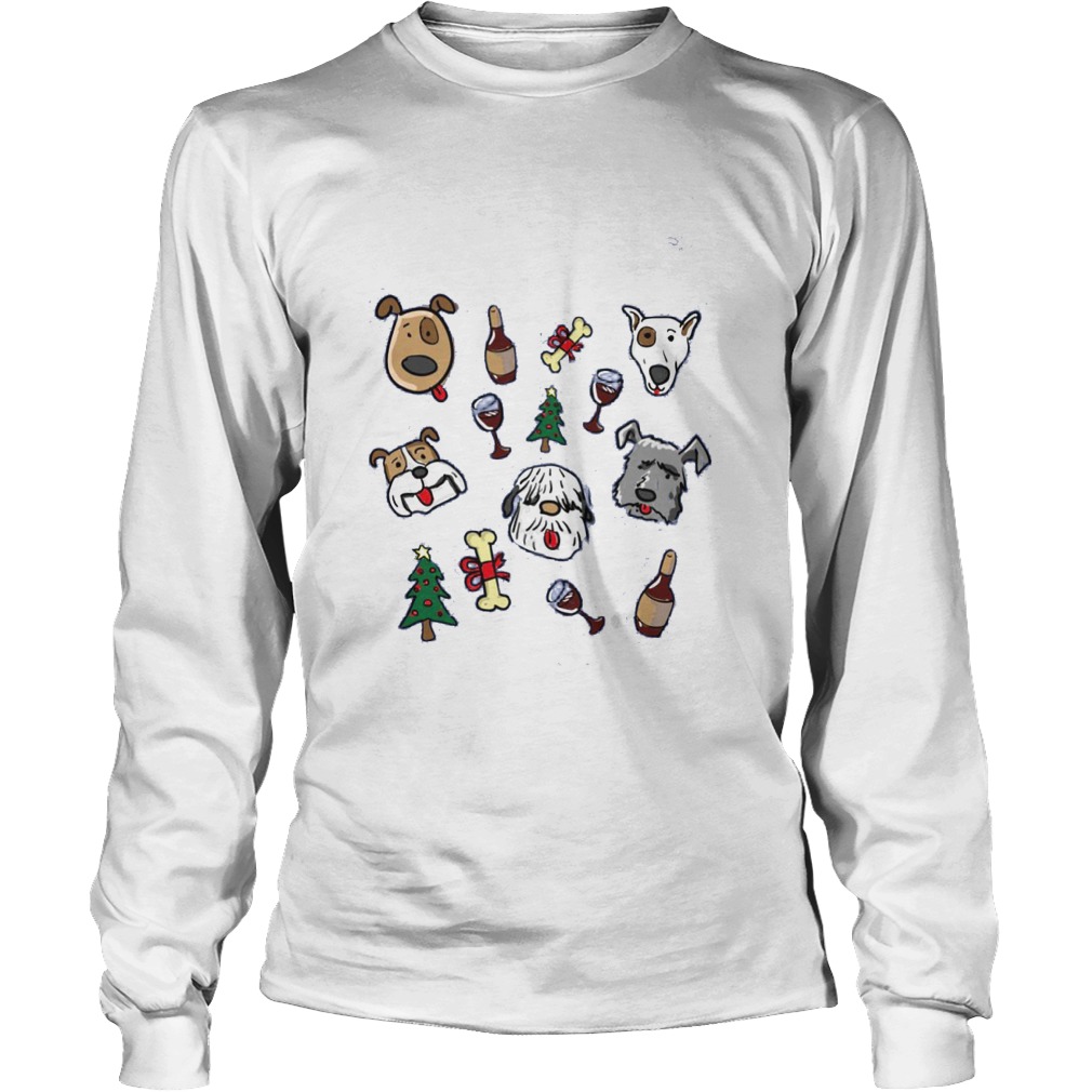 All I Want For Christmas Is Dogs And Wine Shirt Unisex Longsleeve Tee