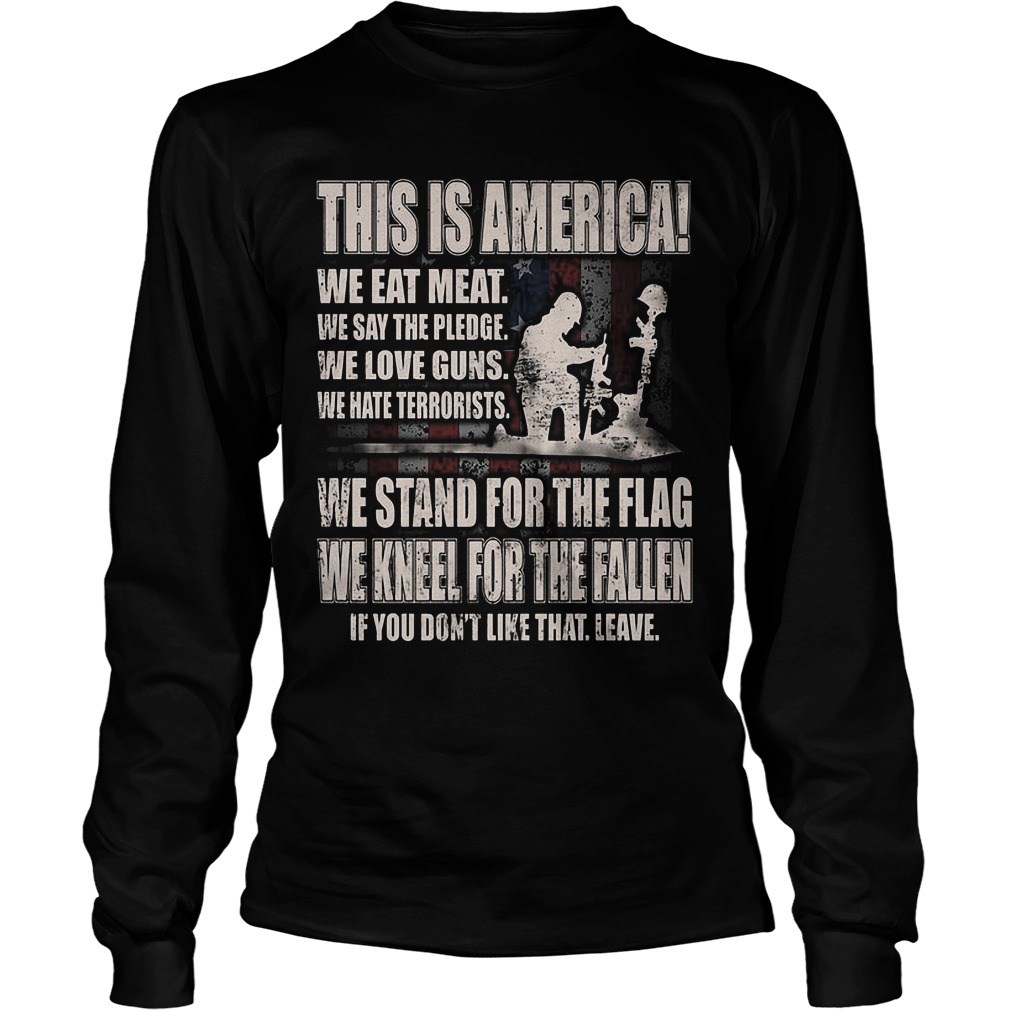 America Stand Flag Kneel Fallen Unisex Longsleeve Tee