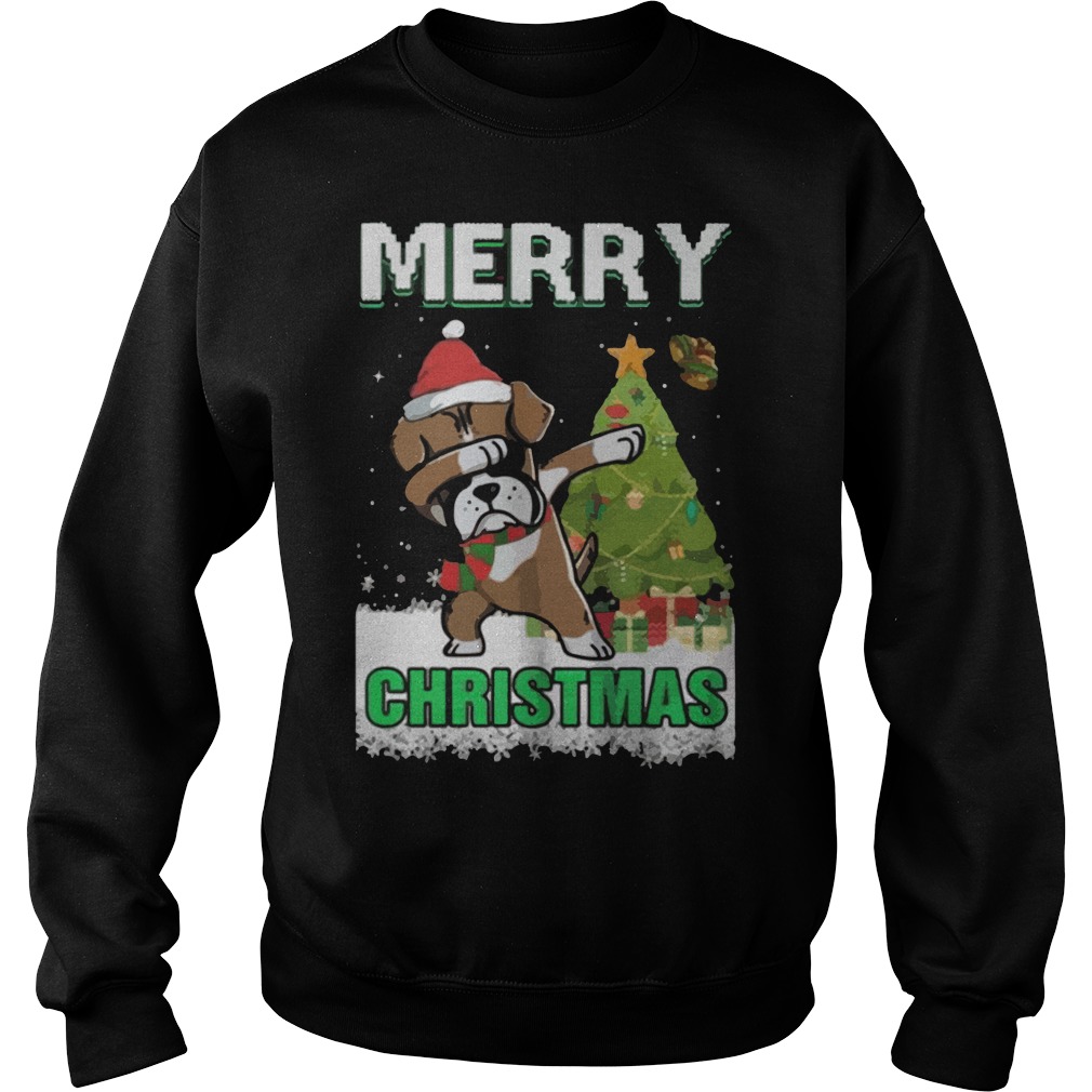 Boxer Dabbing Claus Merry Christmas Sweater