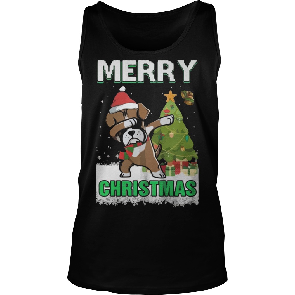 Boxer Dabbing Claus Merry Christmas Tanktop