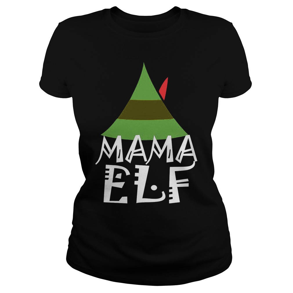 Buddy Elf Mama Elf Christmas Ladies Tee
