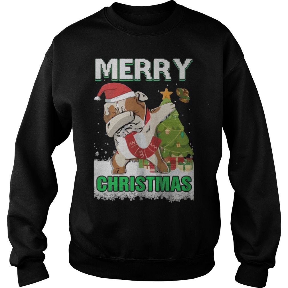 Bulldog Dabbing Claus Merry Christmas Sweater