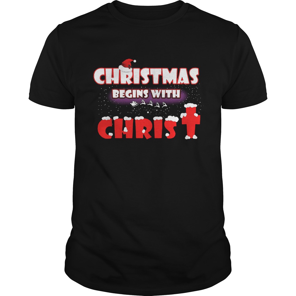 Christmas Begins Christ Guys Tee