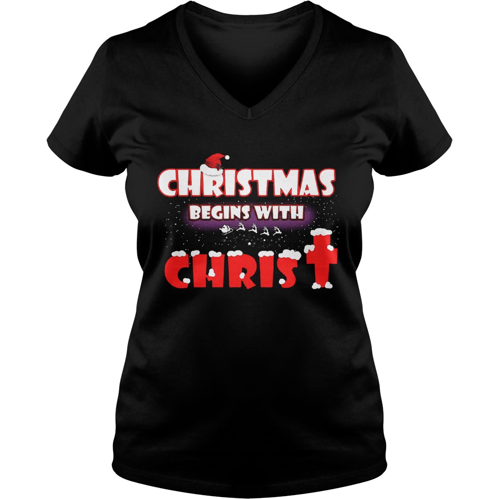Christmas Begins Christ V Neck