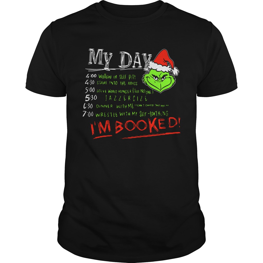 Christmas Grinch Im Booked Baseball Guys Tee