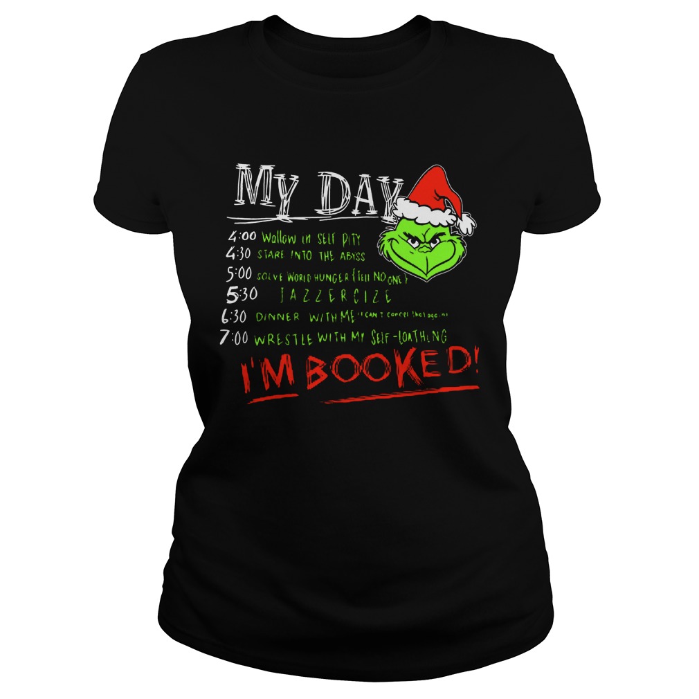 Christmas Grinch Im Booked Baseball Ladies Tee