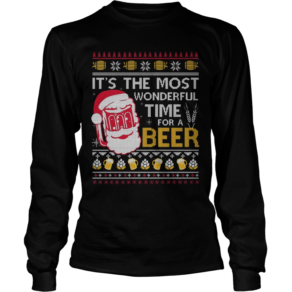 Christmas Wonderful Time Beer Longsleeve Tee