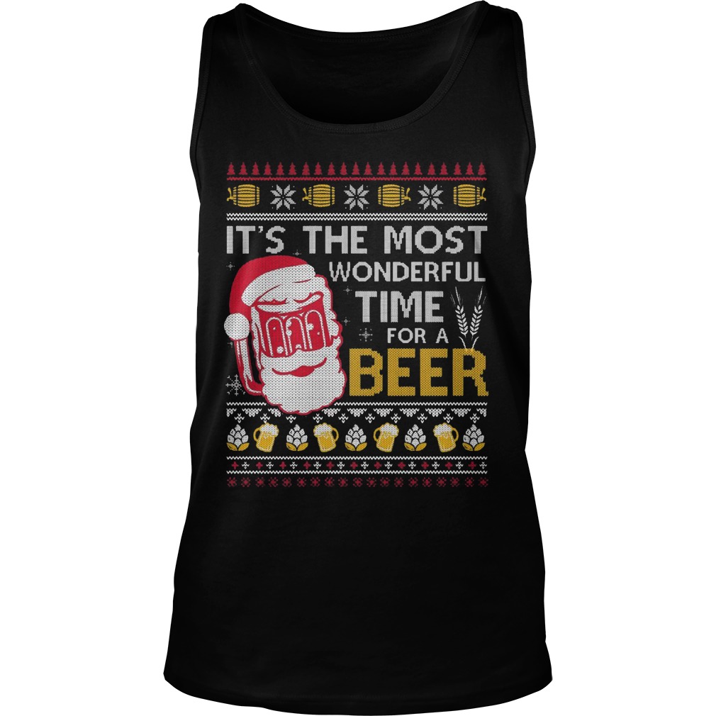 Christmas Wonderful Time Beer Tank Top