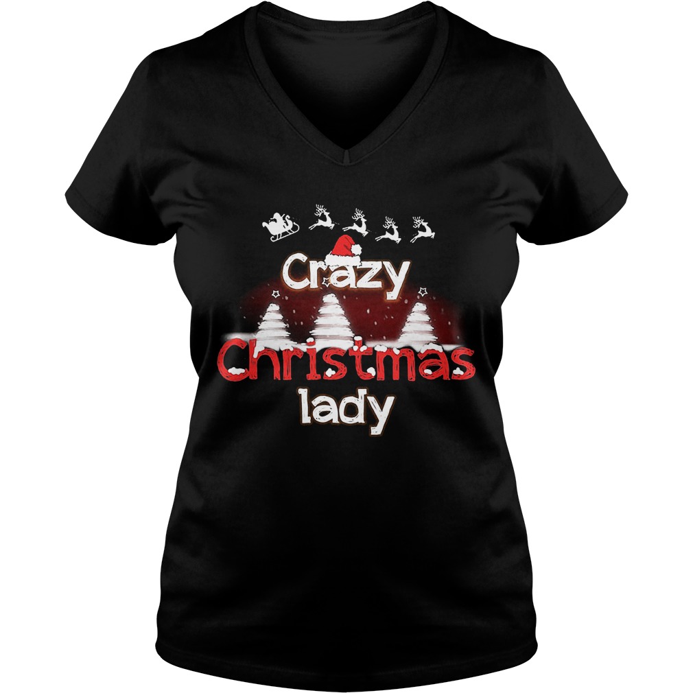 Crazy Christmas Lady Sweat V Neck