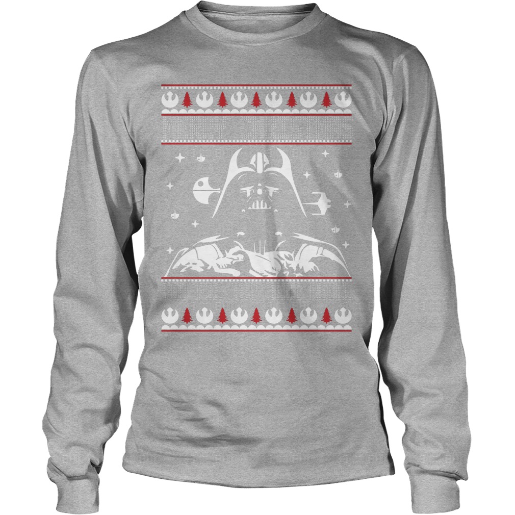 Darth Vader Merry Christmas Filthy Jedi Rebel Longsleeve Tee