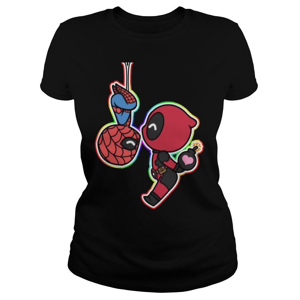 Deadpoll Spiderman Kissing Ladies