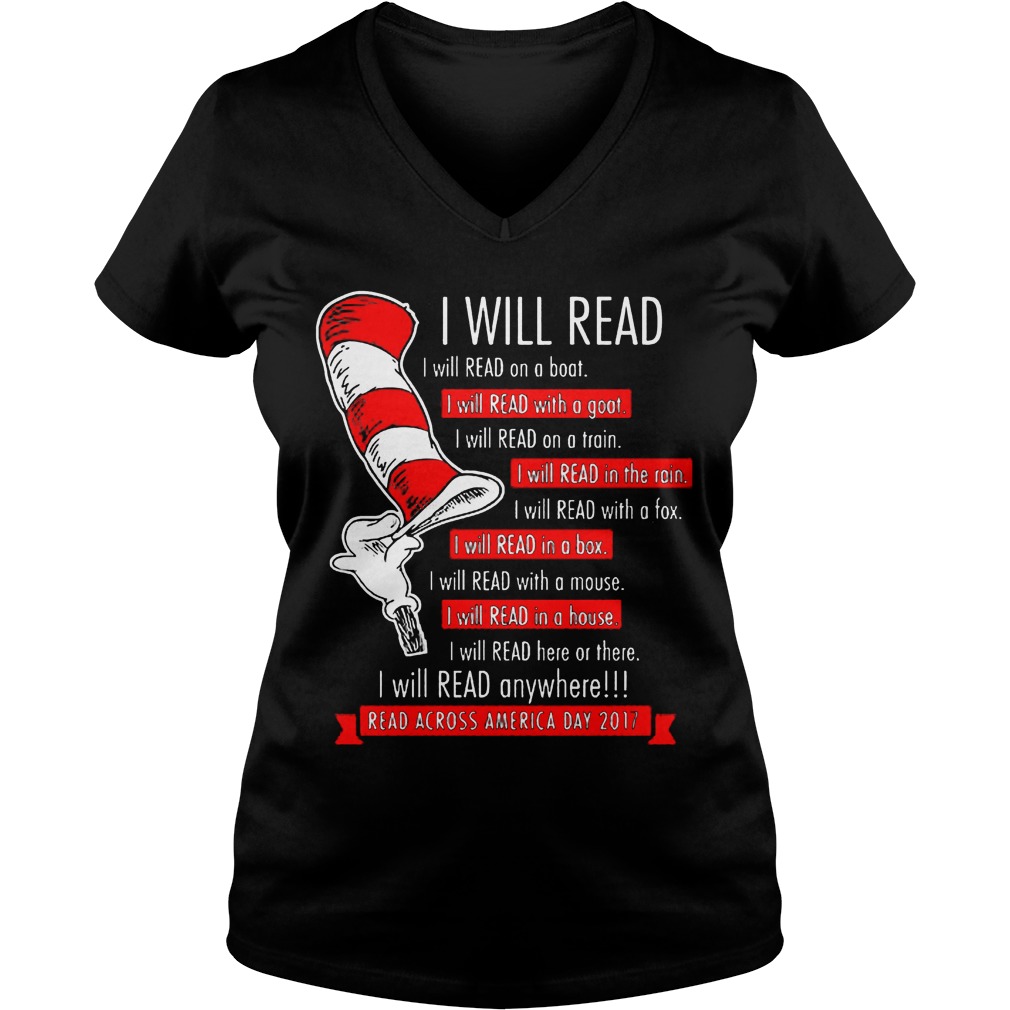 Dr Seuss Will Read Anywhere Across America V Neck