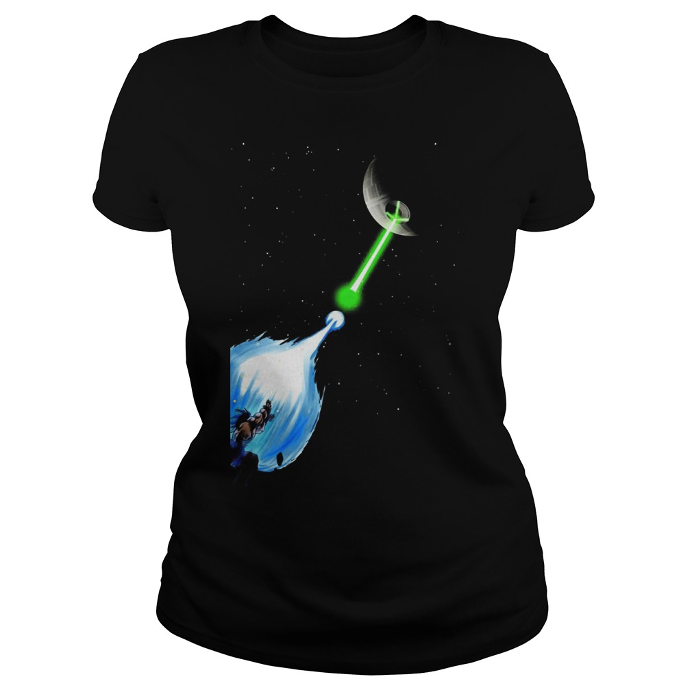 Dragon Ball Songoku Vs Death Star Star Ladies Tee