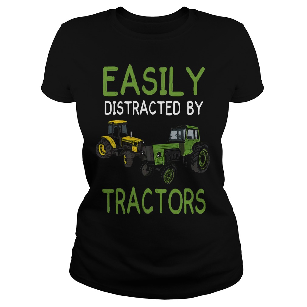 Easily Distracted Tractors Ladies Tee