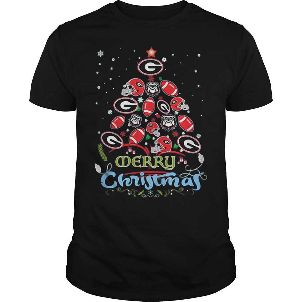 Georgia Bulldog Ugly Christmas Tree Guys Tee
