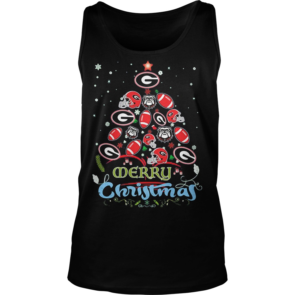 Georgia Bulldog Ugly Christmas Tree Unisex Tank Top