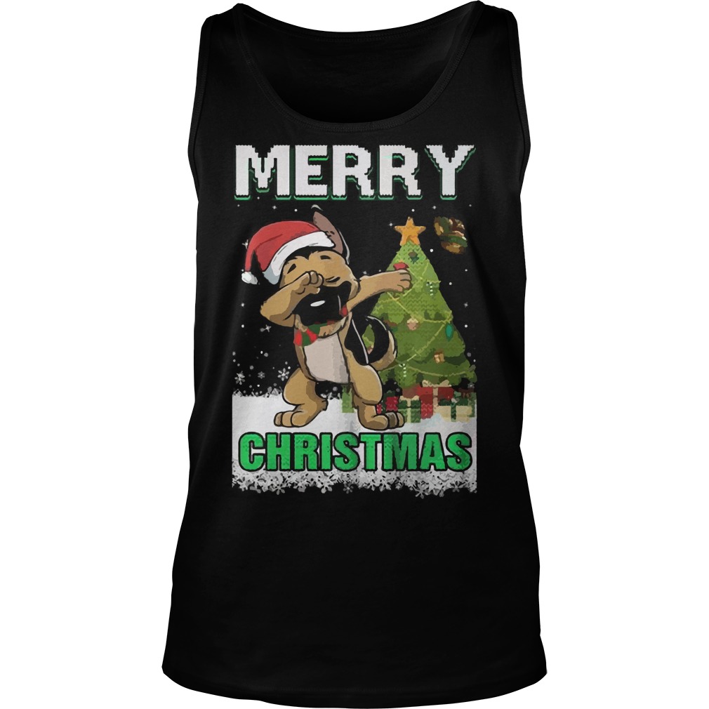 German Shepherd Dabbing Claus Merry Unisex Tank Top