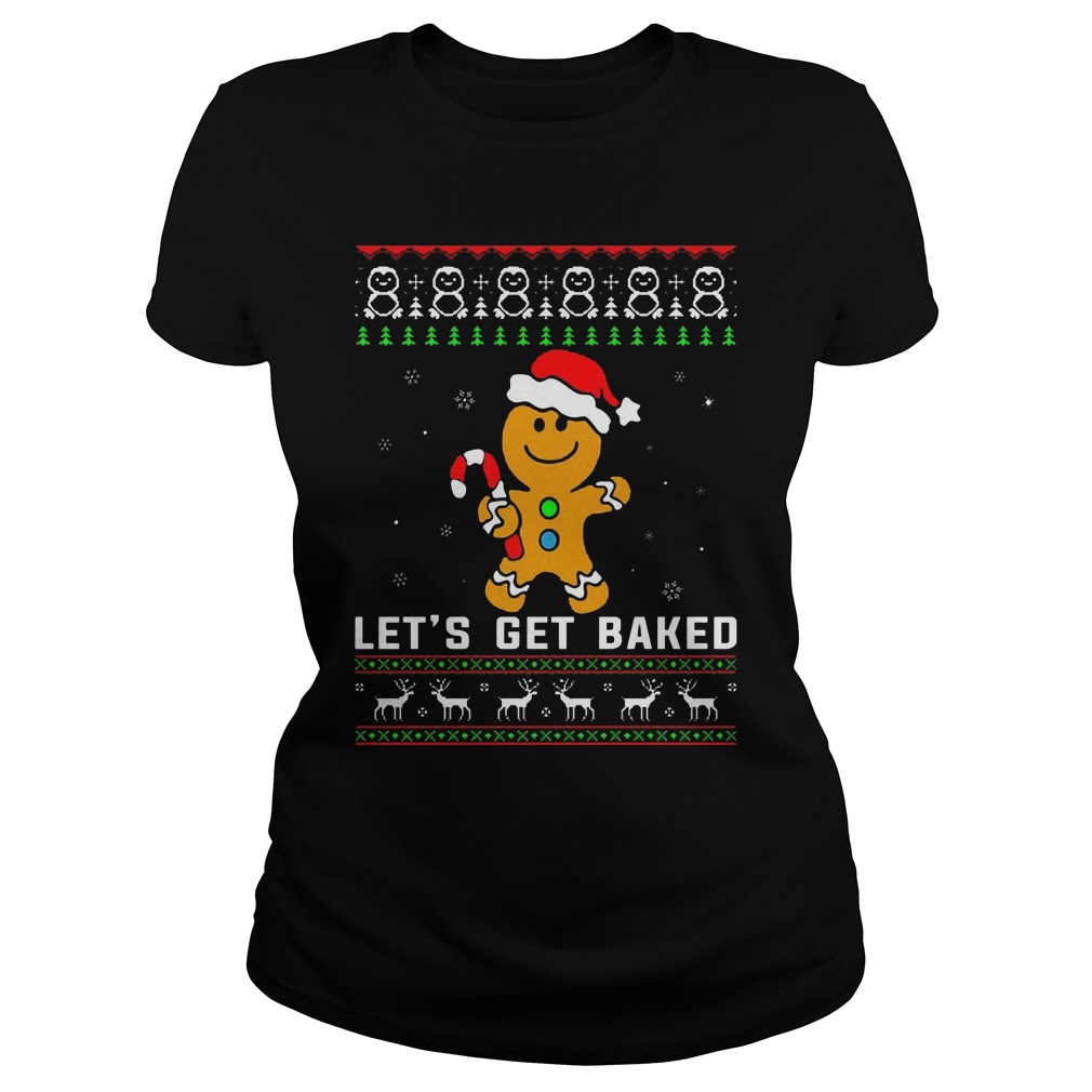 Gingerbread Lets Get Baked Ladies Tee