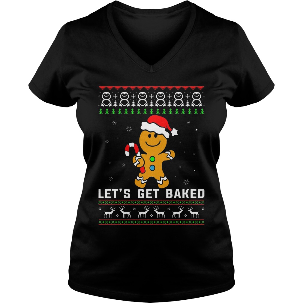 Gingerbread Lets Get Baked V Neck