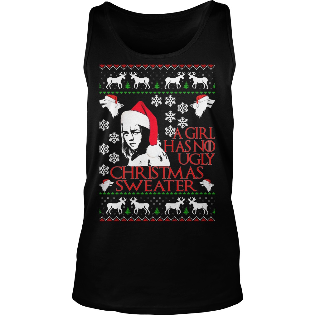 Girl No Ugly Christmas Sweater Tanktop
