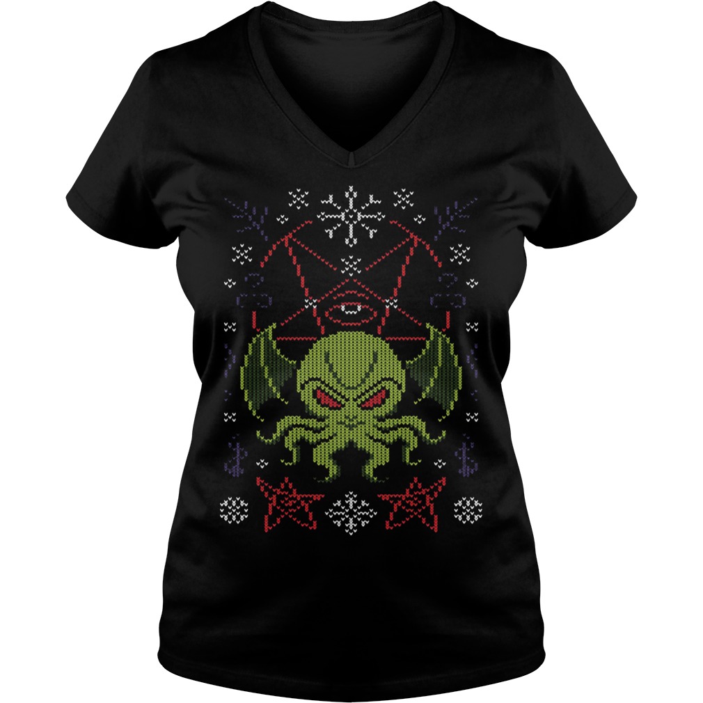 Hail Cthulhu Ugly V Neck