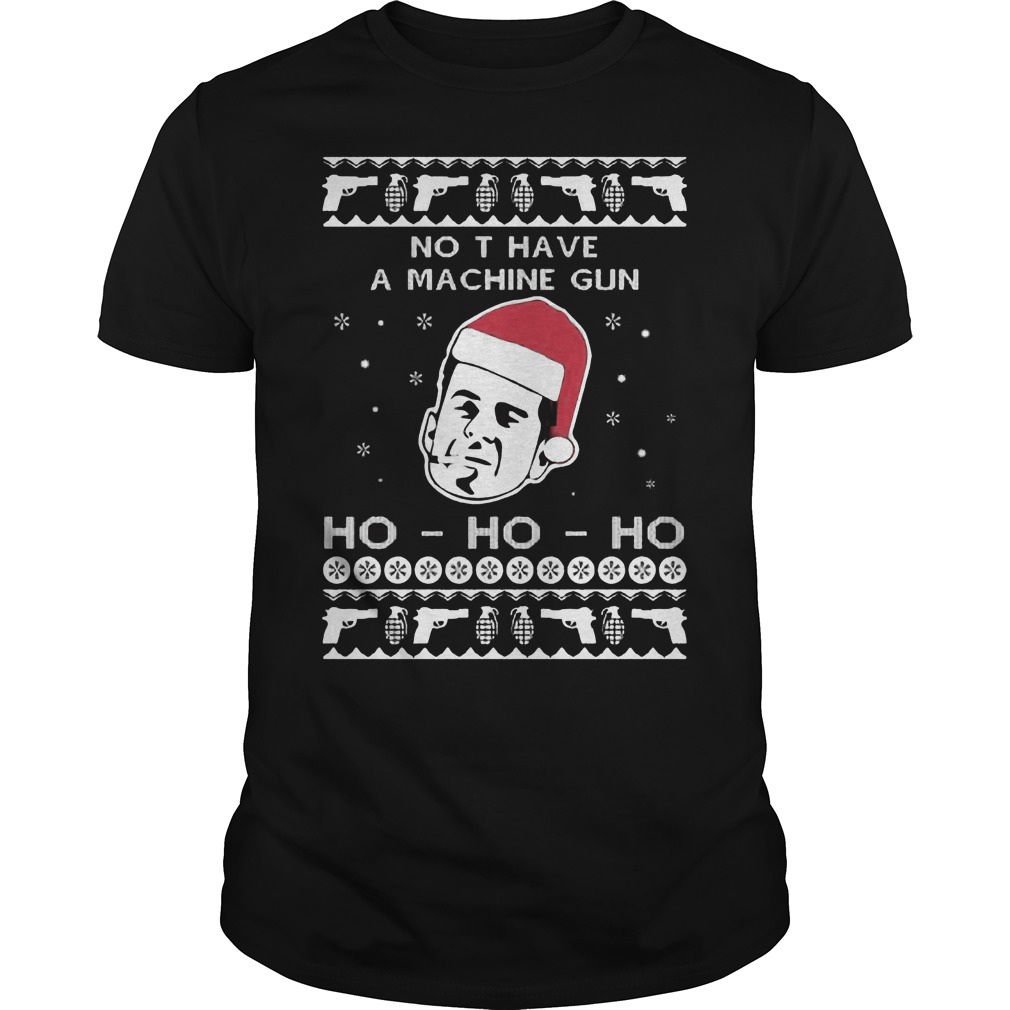 Ho Ho Ho Now Machine Gun Christmas Guys Tee