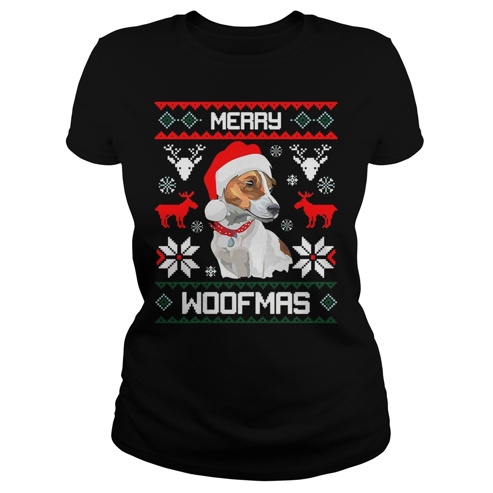 Jack Russell Terrier Dog Merry Woofmas Christmas Ladies