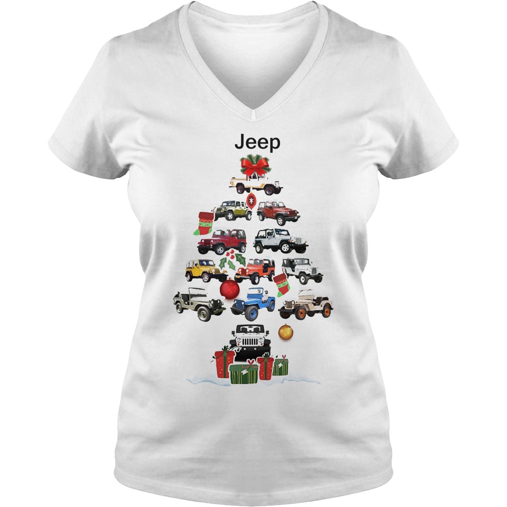Jeep Christmas Tree V Neck