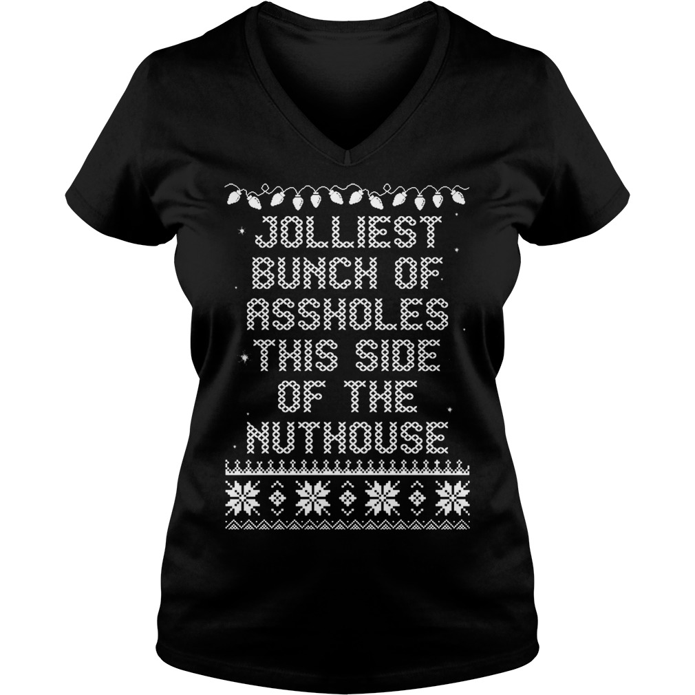 Jolliest Bunch Side Nuthouse Sweat Shirt Hoodie Sweater Longsleeve V Neck