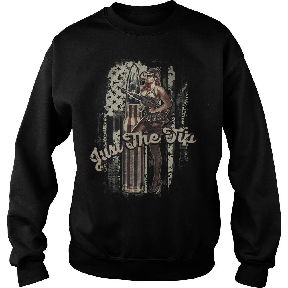 Just Tip American Flag Girl Sweatshirt