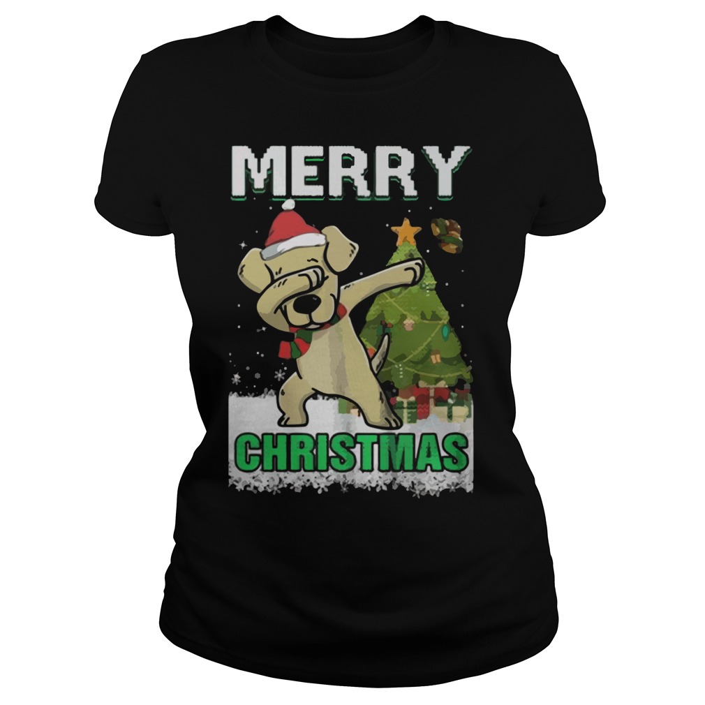 Labrador Dabbing Santa Claus Merry Ugly Christmas Ladies Tee