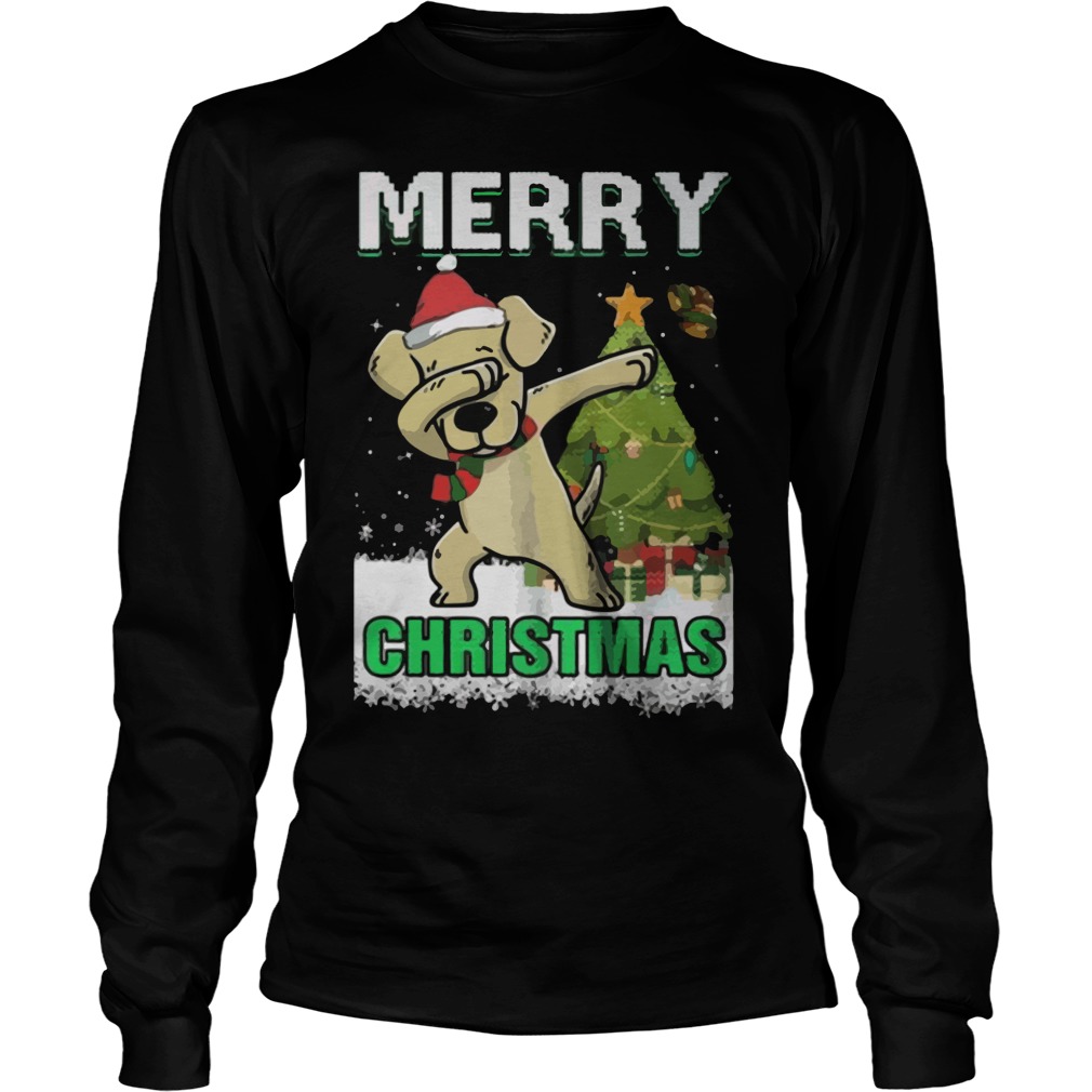Labrador Dabbing Santa Claus Merry Ugly Christmas Unisex Longsleeve Tee