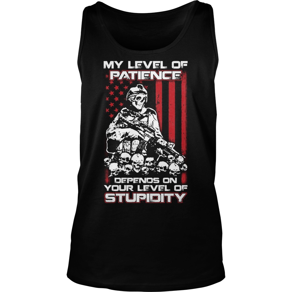 Level Patience Depends Level Stupidity Shirt Hoodie Sweater Longsleeve Tank Top