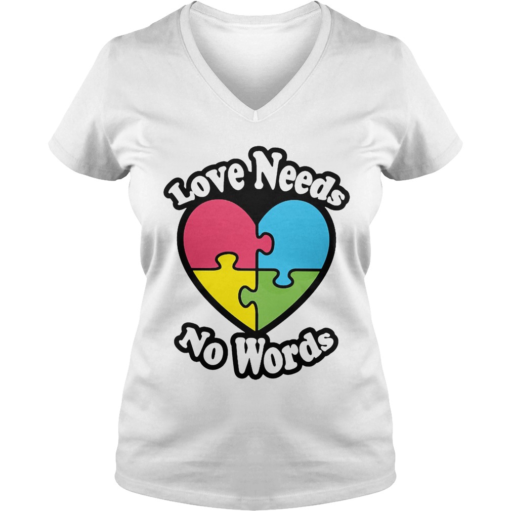 Love Needs No Words Ladies V Neck