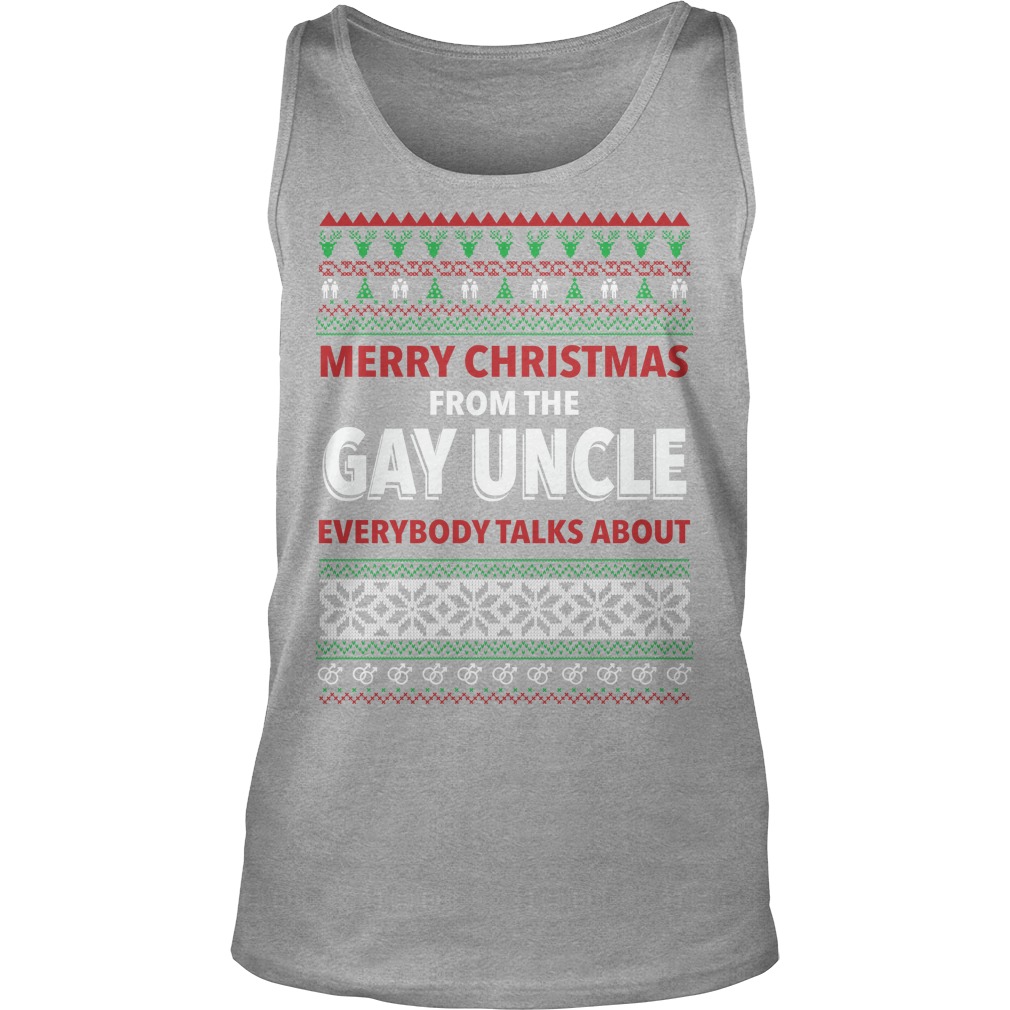 Merry Christmas Gay Uncle Everyone Talks Tank Top