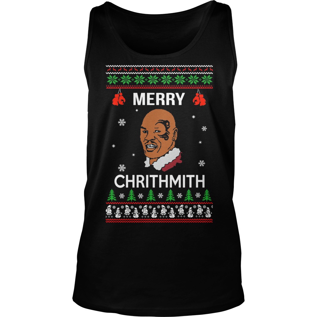 Mike Tyson Merry Chrithmith Christmas Tank Top