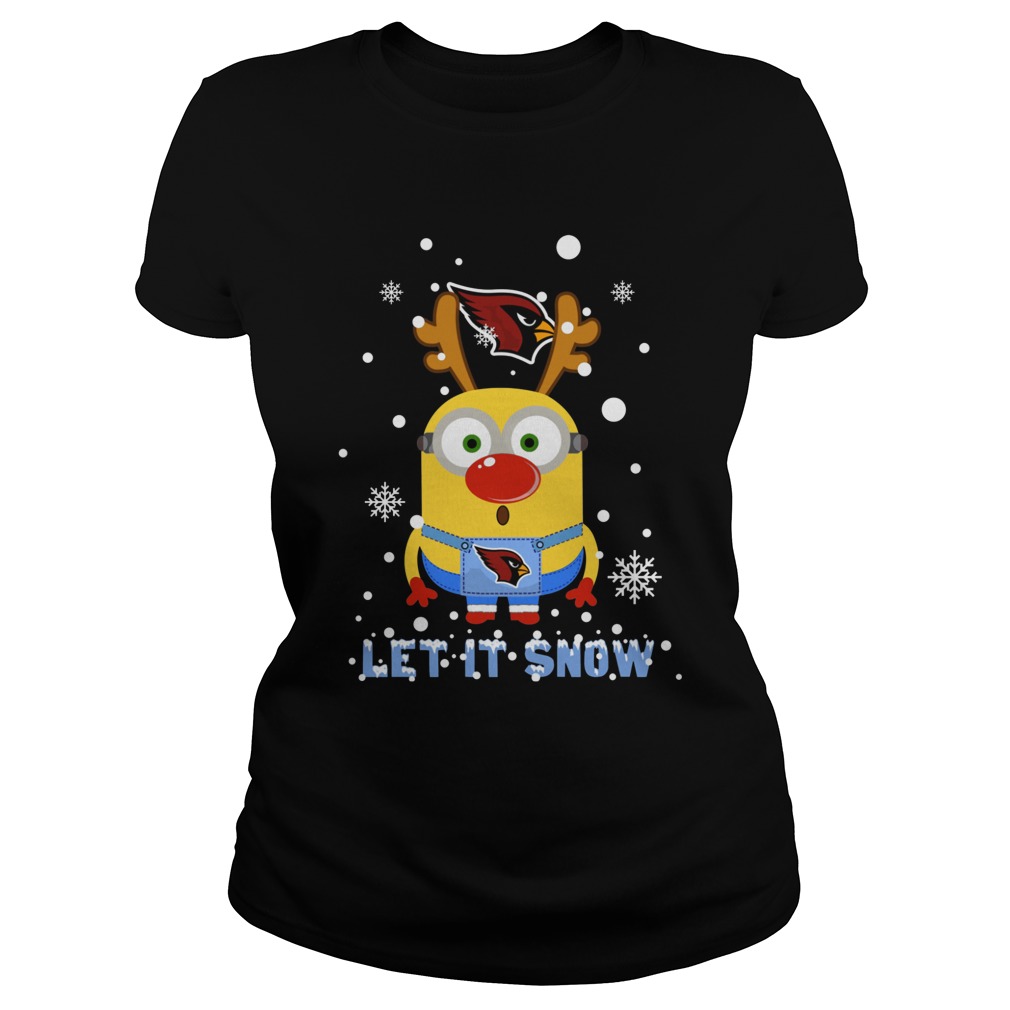 Minion Arizona Cardinal Ugly Christmas Sweater Let It Snow Ladies Tee
