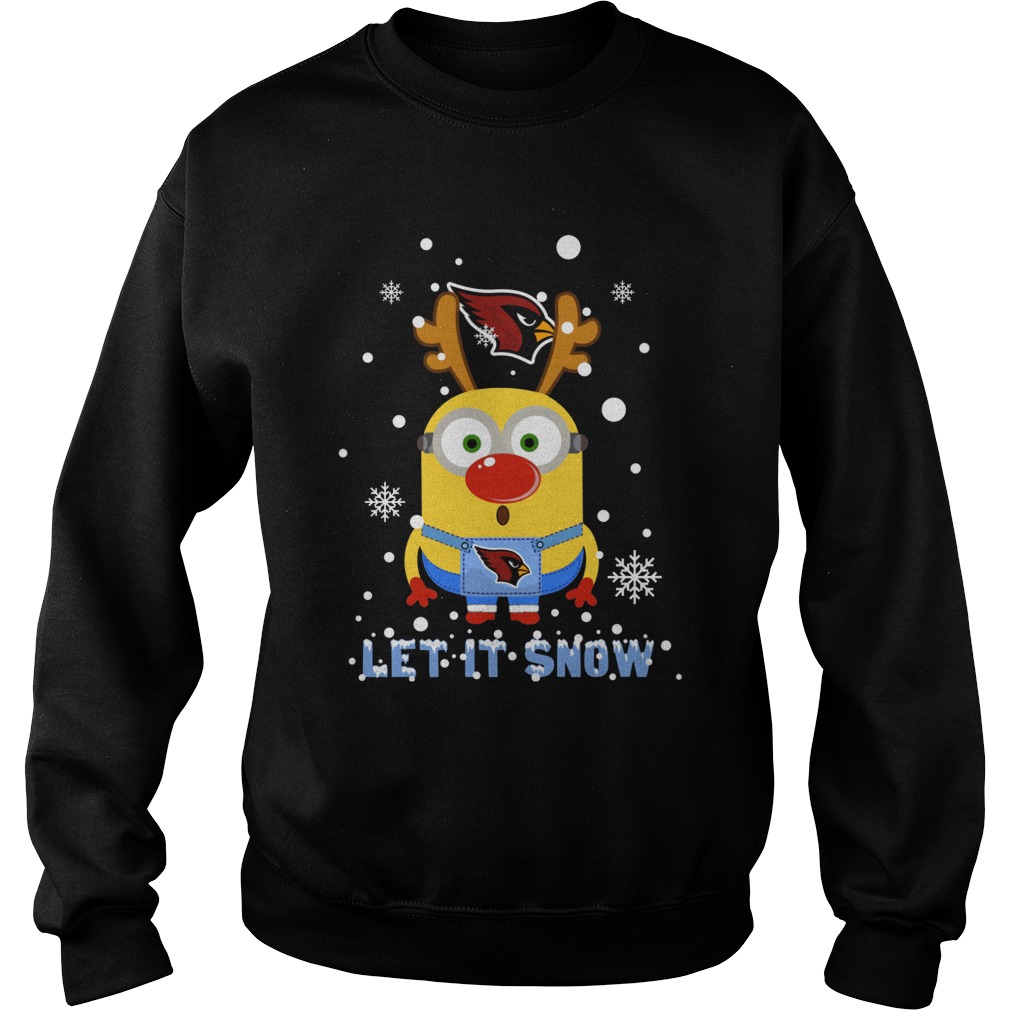Minion Arizona Cardinal Ugly Christmas Sweater Let It Snow Sweat Shirt