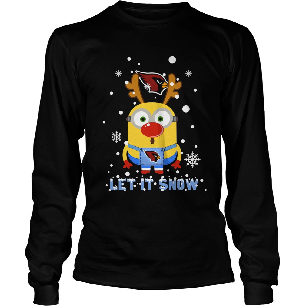 Minion Arizona Cardinal Ugly Christmas Sweater Let It Snow Unisex Longsleeve Tee