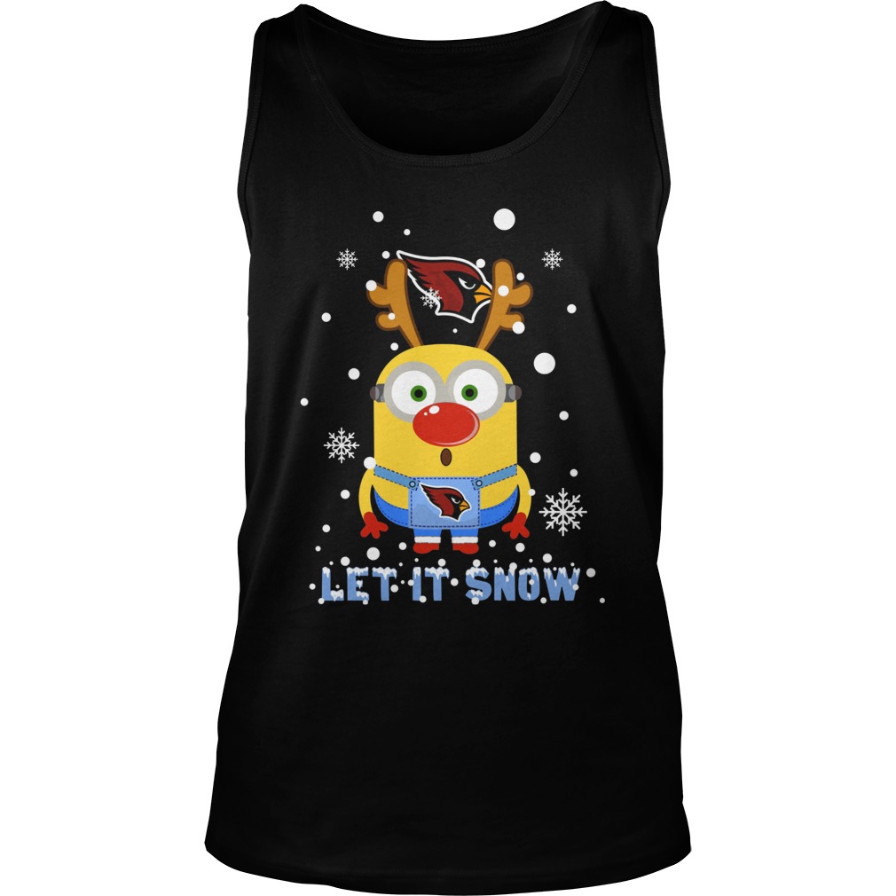 Minion Arizona Cardinal Ugly Christmas Sweater Let It Snow Unisex Tank Top