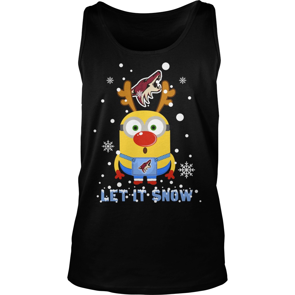 Minion Arizona Coyotes Ugly Christmas Sweater Let Snow Unisex Tank Top