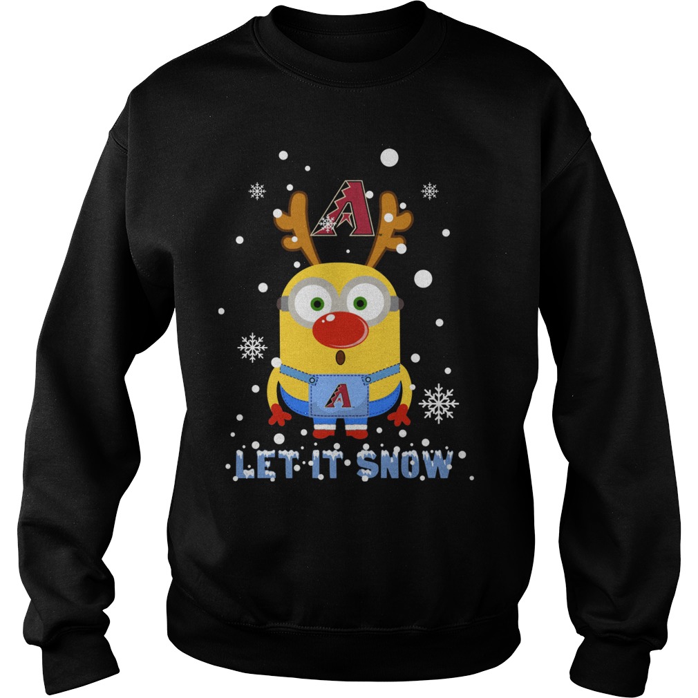 Minion Arizona Diamondbacks Ugly Christmas Sweater Let It Snow Sweat Shirt